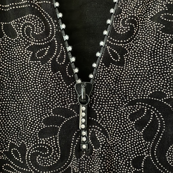 Vintage Alberto Makali bodysuit with rhinestones on zipper - Picture 3 of 7